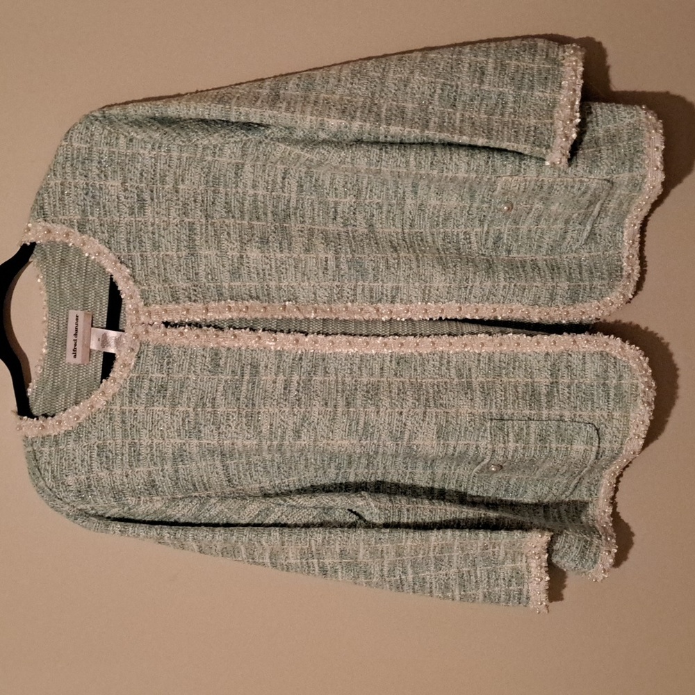 Elegant Green Tweed Women's Sweater